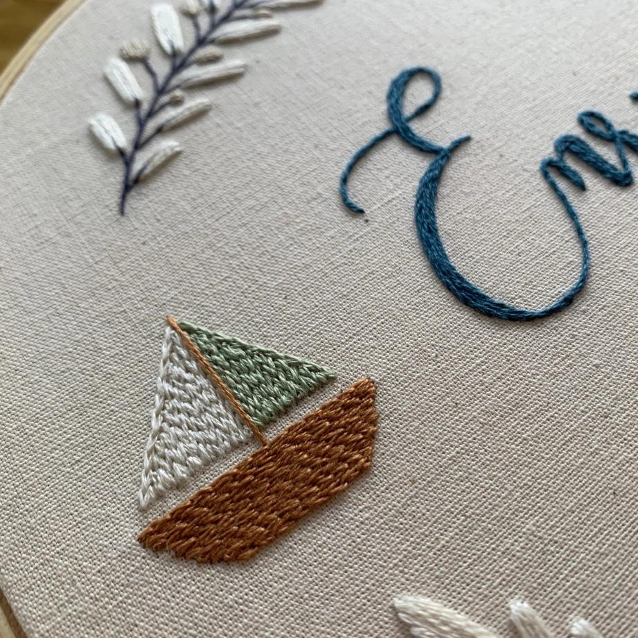 Bastidor bordado Porta Maternidade esportes Enrico