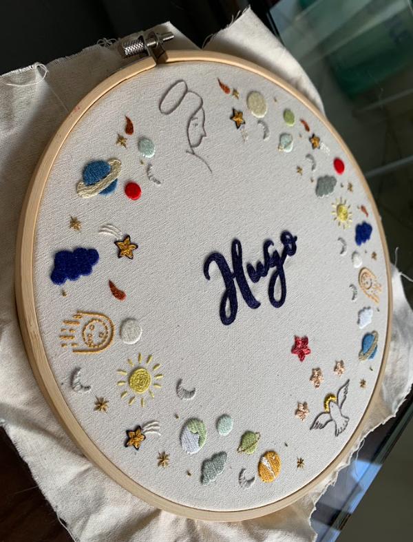 Porta Maternidade em Bastidor Mini Planetário