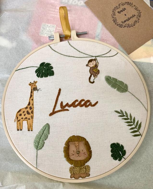 Bastidor Bordado - Porta Maternidade Florestinha Lucca