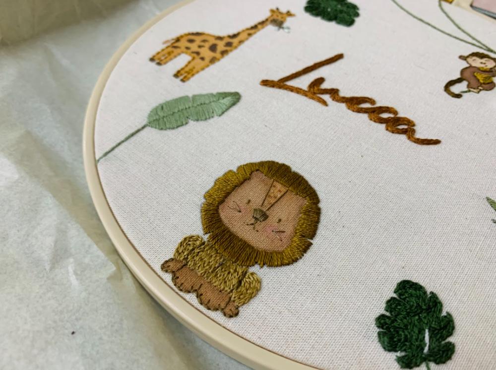 Bastidor Bordado - Porta Maternidade Florestinha Lucca