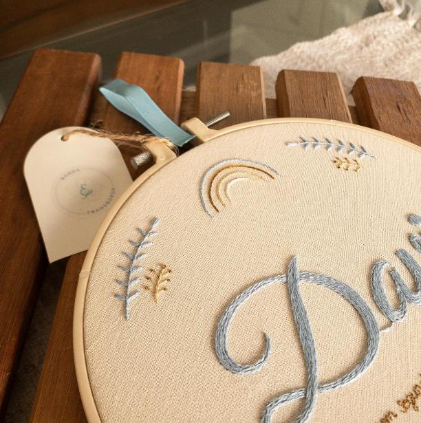 Bastidor Bordado - Porta Maternidade Grécia Davi