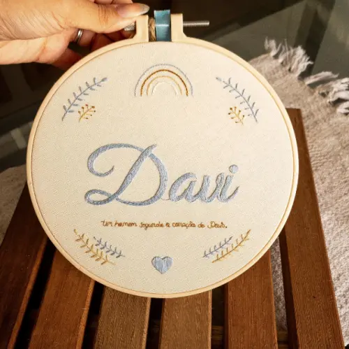 Bastidor Bordado - Porta Maternidade Grécia Davi