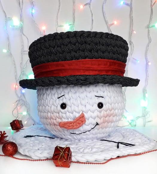 Cachepô Boneco de Neve, Porta Panetone Organizador