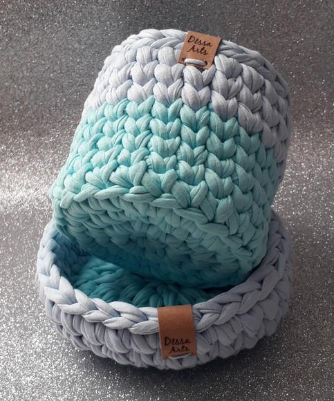 Cesto organizador multiuso 2 un , verde tiffany e azul
