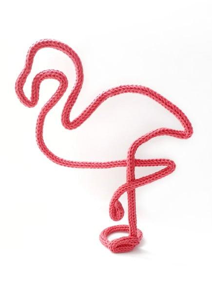 Flamingo Decorativo em Tricotin