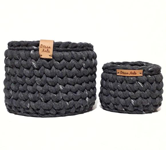 Organizador Cinza Chumbo Estampa Mini Cacto 2 un