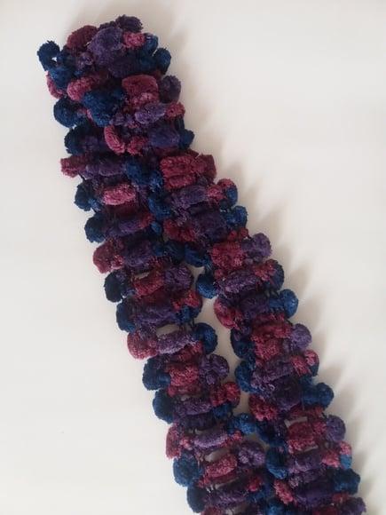 cachecol em Tricô de pompom