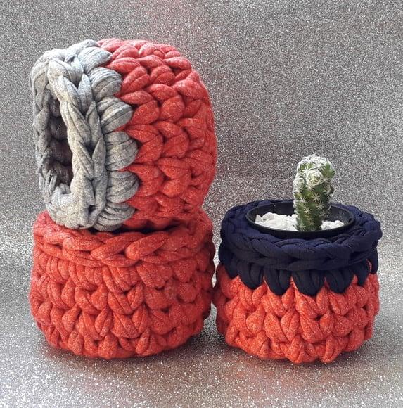 Mini cachepô kit com 3 , vermelho mescla, lembrancinhas