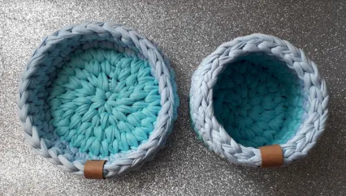 Cesto organizador multiuso 2 un , verde tiffany e azul