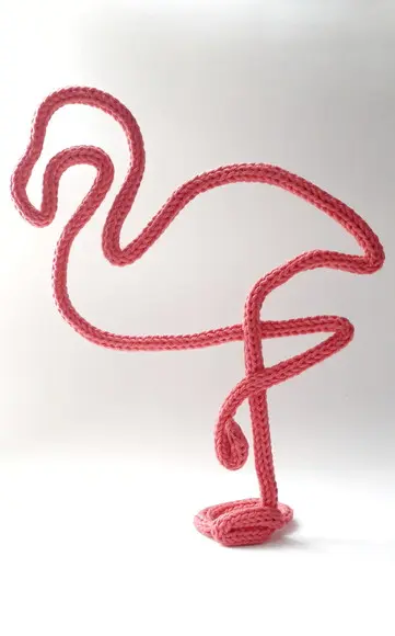 Flamingo Decorativo em Tricotin