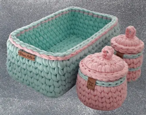 Kit Higiene de Bebê 3 Peças com Porta Fraldas Verde e Rosa