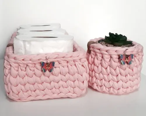 Kit organizador multiuso rosa detalhe borboleta 2 peças