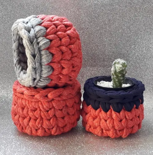Mini cachepô kit com 3 , vermelho mescla, lembrancinhas