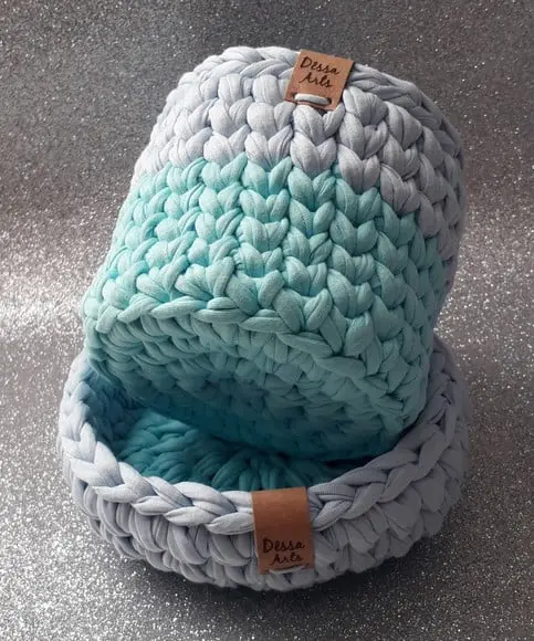 Cesto organizador multiuso 2 un , verde tiffany e azul