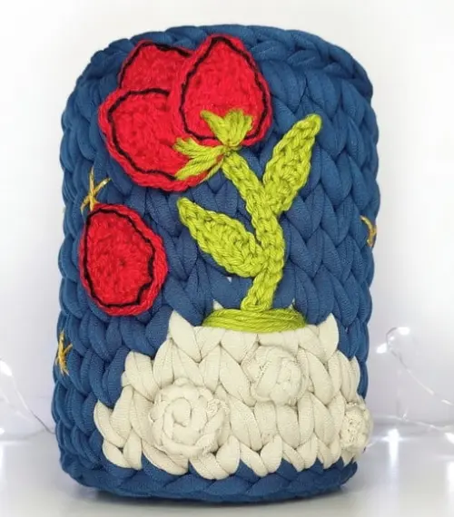 Cesto Organizador/decorativo Rosa, Flor