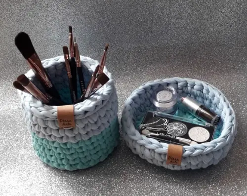 Cesto organizador multiuso 2 un , verde tiffany e azul