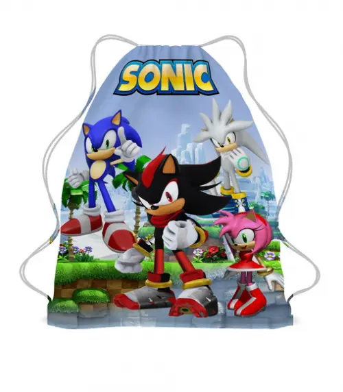 50 Lembrancinha Festa Sacochila Mochila Turma do Sonic