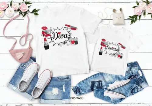 Kit 2 Camisetas Dia das Mães Personalizada -mãe Diva