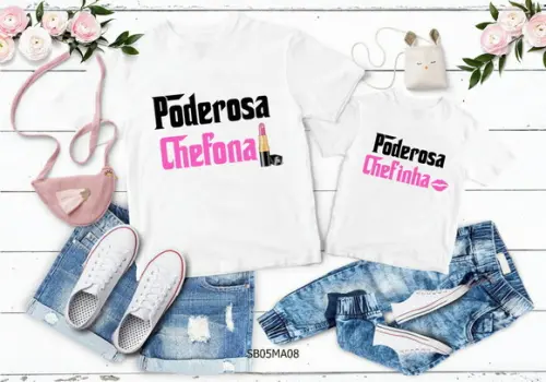 Kit 2 Camisetas Dia das Mães Poderosa Chefona
