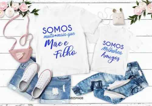 Kit 2 Camisetas Dia das Mães Personalizada - Mãe e Filho