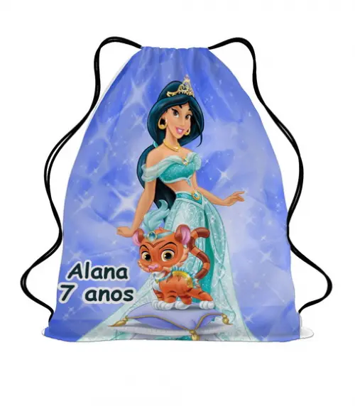 25 Bolsinha Sacochila Mochila Princesa Jasmine