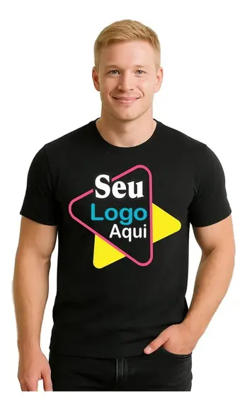 Kit 4 Cam Camiseta 100 Algodão Fio 30.1 Penteado Sua Estampa