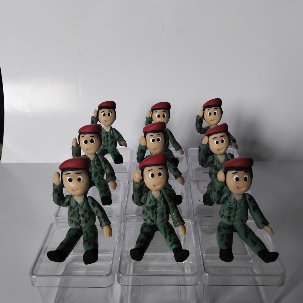 Caixa acrílica 5x5 temática soldadinhos exército