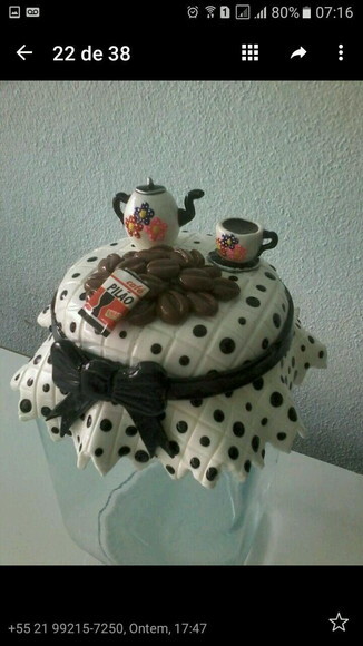2Potes decorados em biscuit