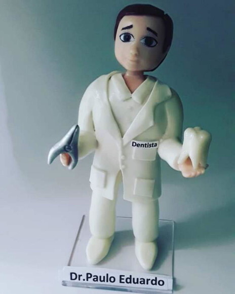 Boneco enfeite de mesa Doutor Médico em biscuit