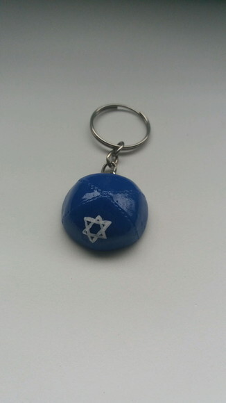 Chaveiro Kipá judaico com Estrela de Davi