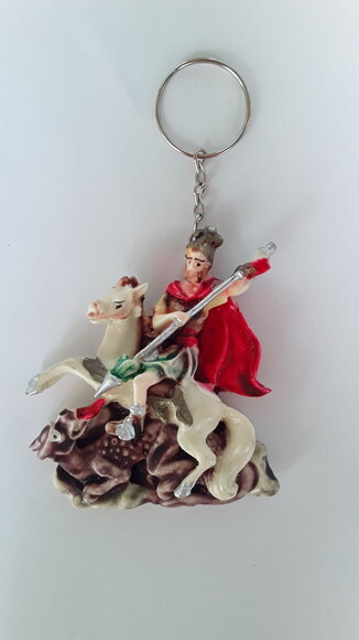 Chaveiro são jorge em biscuit