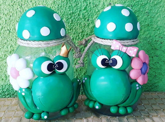 Kit Potes personalizados sapos