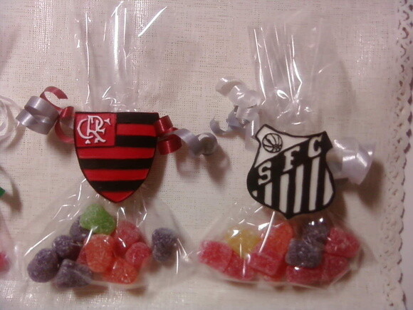 Lembrancinha Times saquinhos recheados