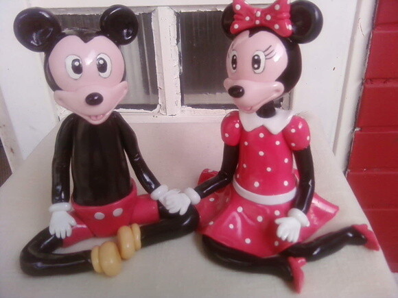 Mickey e Minnie Topo de bolo em Biscuit