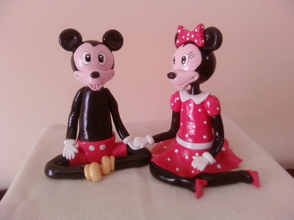 Mickey e Minnie Topo de bolo em Biscuit