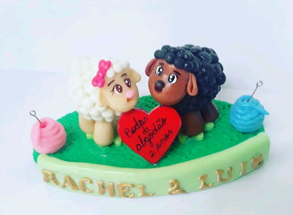 Topo bodas de algodão tema ovelhinha