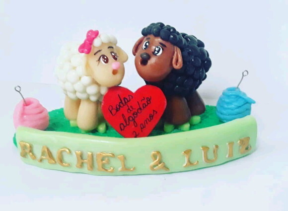 Topo bodas de algodão tema ovelhinha
