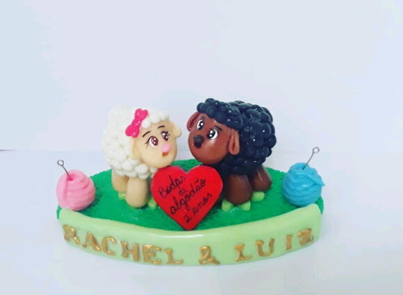 Topo bodas de algodão tema ovelhinha