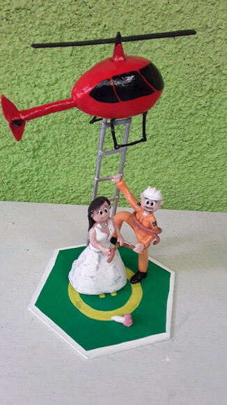 Topo de bolo casamento heliponto