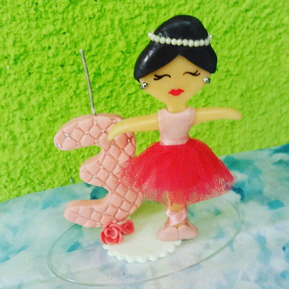 Topo de bolo numérico bailarina
