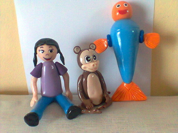 Topo de bolo peixonauta 3 personagens