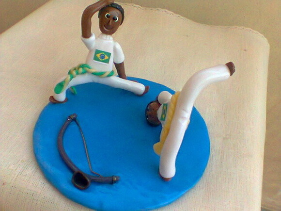 Topo de bolo/Enfeite de mesa capoeira