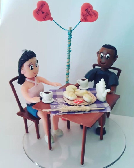 Topo de Bolo/enfeite de Mesa Casal Bodas de Trigo