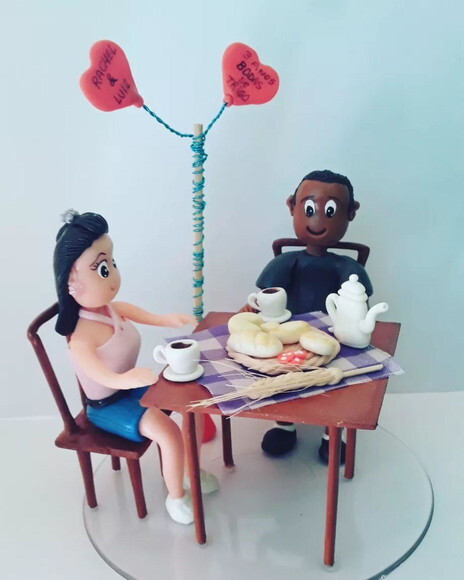 Topo de Bolo/enfeite de Mesa Casal Bodas de Trigo