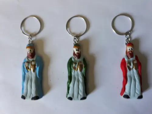 Trio de Chaveiros  Reis magos Estrela Aurea Biscuit