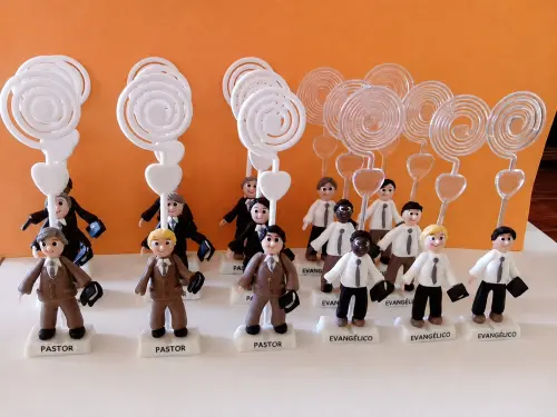 Porta recados evangélicos Mini crente em biscuit