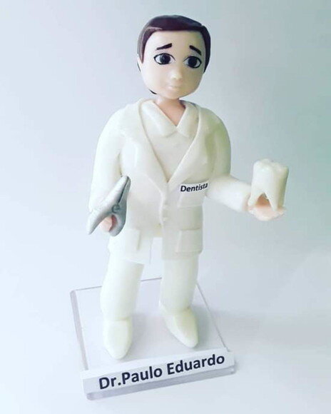 Boneco enfeite de mesa Doutor Médico em biscuit