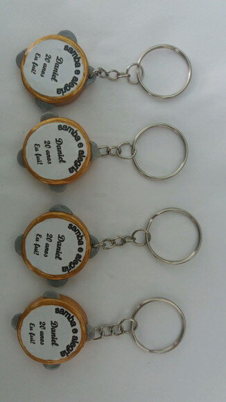 Chaveiro pandeiro aplique personalizado