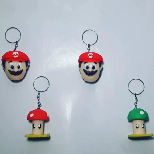 Chaveiros super Mário Bros em biscuit