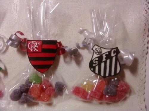 Lembrancinha Times saquinhos recheados